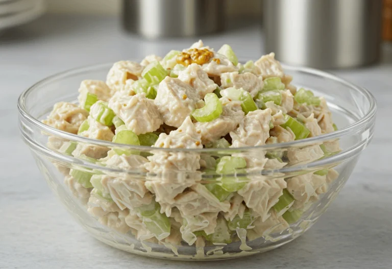 A creamy canned chicken salad served on toasted bread with fresh lettuce and tomato.